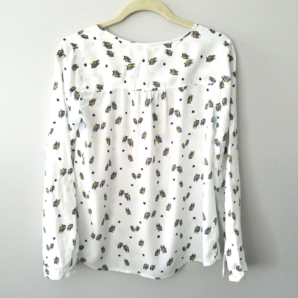 🎈SOLD🎈 RED CAMEL Owl Print Top 🦉 - Picture 4 of 6
